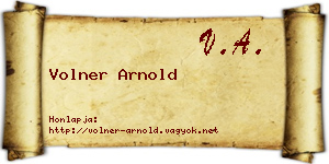 Volner Arnold névjegykártya